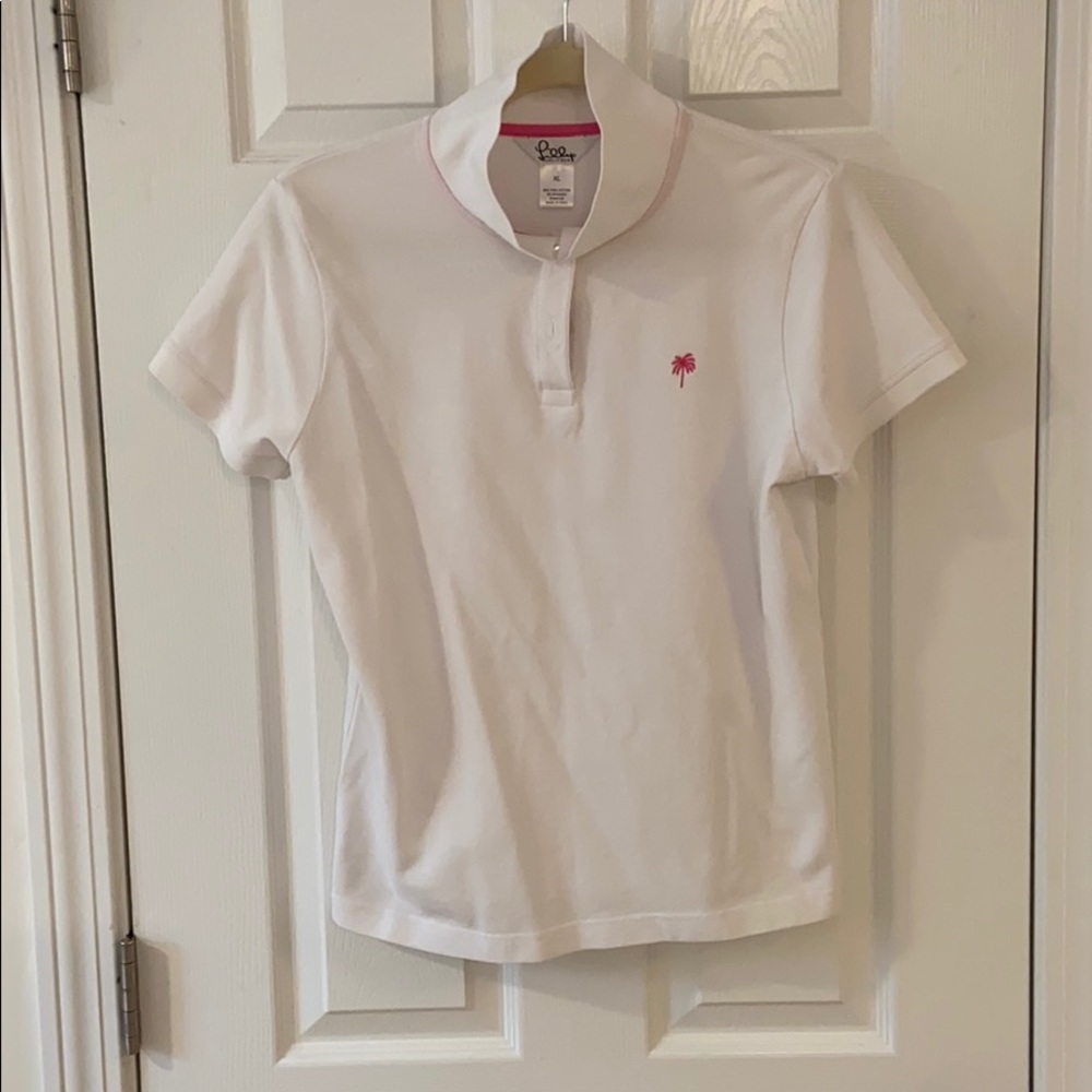 Lilly Pulitzer white polo shirt